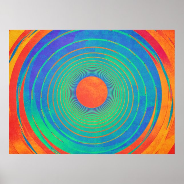 Vibrant Concentric Circles Poster (Front)