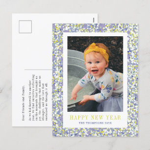 Vibrant Confetti New Year's Photo Postcard