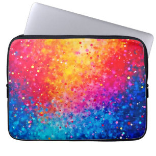 Vibrant Confetti Starburst Art Laptop Sleeve