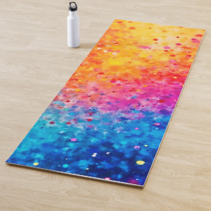 Vibrant Confetti Starburst Art Yoga Mat
