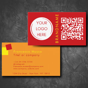 Vibrant contrast colour, logo and QR code modern Business Card