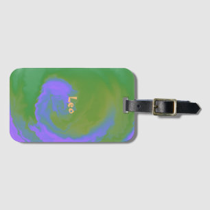 Vibrant Cool Swirly Arty Vibe Colourful Luggage Tag