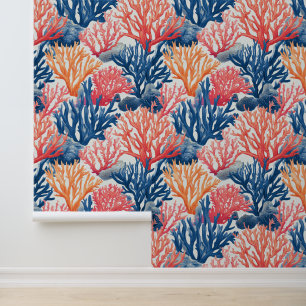 Vibrant coral reef pattern wall decor