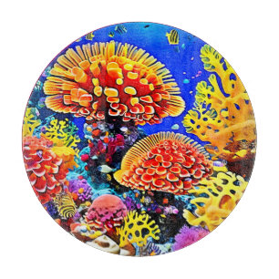 Vibrant Coral Reef Sea Wonder Art Cutting Board