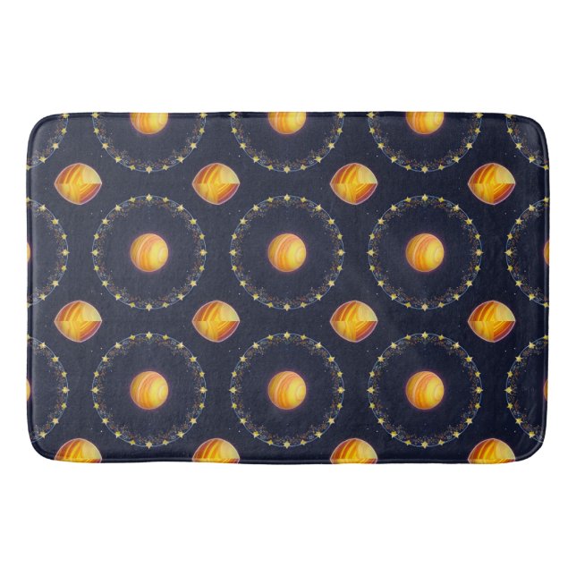 Vibrant Cosmic Artwork Bath Mat (Front)