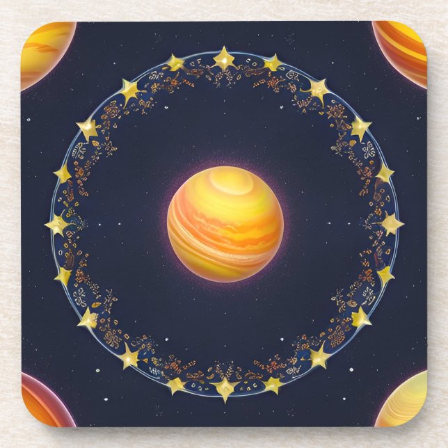 Vibrant Cosmic Artwork Coaster (Front)
