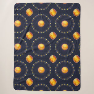 Vibrant Cosmic Artwork Sherpa Blanket