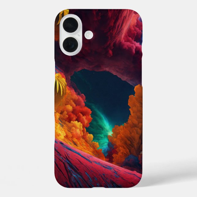 Vibrant Cosmic Dreamscape iPhone 16 Case (Back)