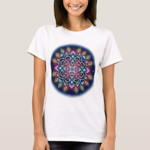Vibrant Cosmic Mandala Art T-Shirt