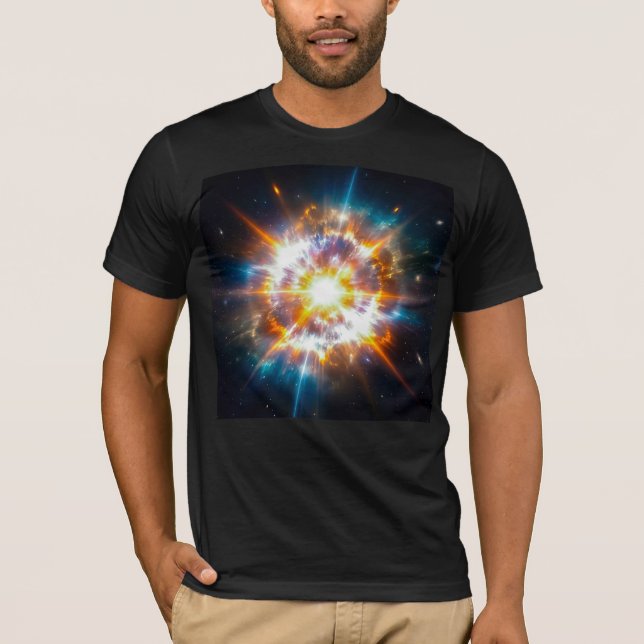 Vibrant Cosmic Supernova Space Explosion Graphic T-Shirt (Front)