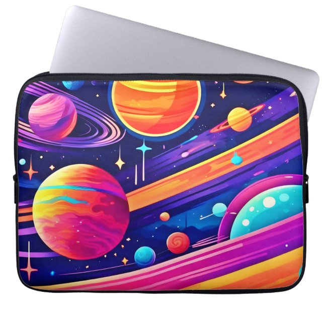Vibrant Cosmic Symphony design Laptop Sleeve (Front)