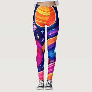 Vibrant Cosmic Symphony design Leggings