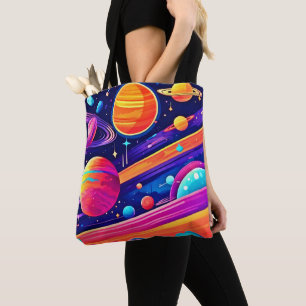 Vibrant Cosmic Symphony design Tote Bag