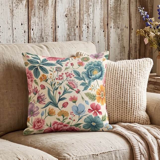 Vibrant Cottagecore Floral Cushion (Creator Uploaded)