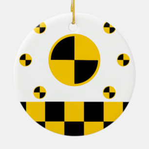 Vibrant Crash Test Markers Ceramic Ornament