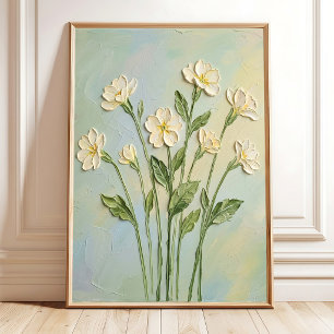 Vibrant Cream Primrose Minimalist Wall Art Canvas 