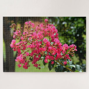 Vibrant crepe myrtle bush flower jigsaw puzzle