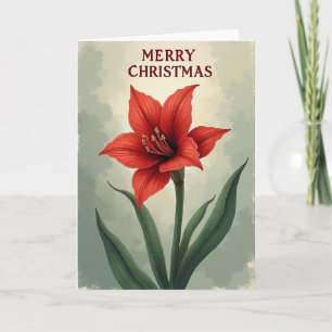 Vibrant Crimson Flower Card
