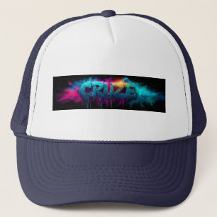 Vibrant "Cruze" Logo with Colorful Powder Trucker Hat