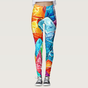 Vibrant Crystal Cluster Art Leggings