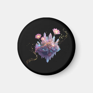 Vibrant Crystal Garden in Cosmic Space Magnet