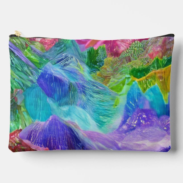 Vibrant Crystal Mountain Abstract  Accessory Pouch (Front)