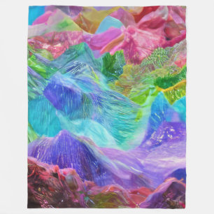 Vibrant Crystal Mountain Abstract  Fleece Blanket