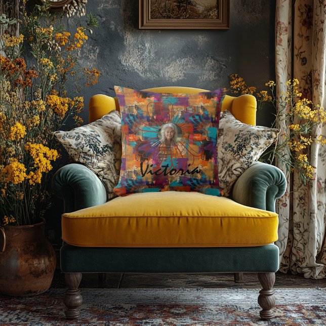 Vibrant Custom Photo Pillow Multicolor Abstract (Creator Uploaded)