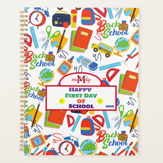 Vibrant Customisable Back to School Pattern Planner (Front)