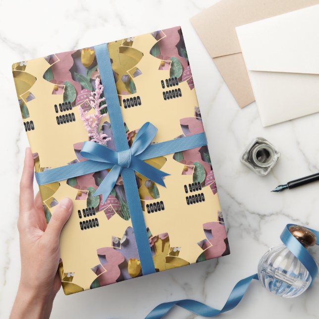 Vibrant Cut Bunny & Easter Eggs  Wrapping Paper (Gifting)