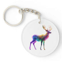 Vibrant Cute Glowing Neon Deer Art