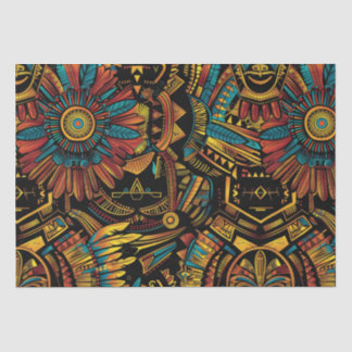 Vibrant Cyan "Aztec Dream" Art Tissue Paper