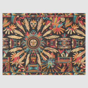 Vibrant Cyan "Aztec Dream" Wrapping Tissue Paper