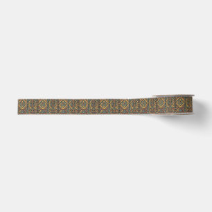 Vibrant Cyan "Centuries-Old Geometric Elegance" Gr Grosgrain Ribbon