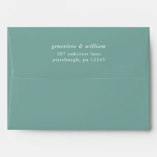 Vibrant Cyan Green Return Address Wedding Envelope
