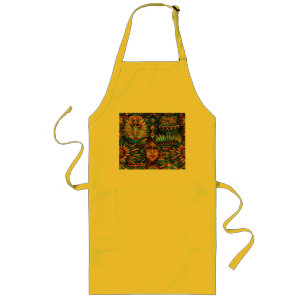 Vibrant Cyan "Pre-Columbian Tapestry" Kitchen Apro Long Apron