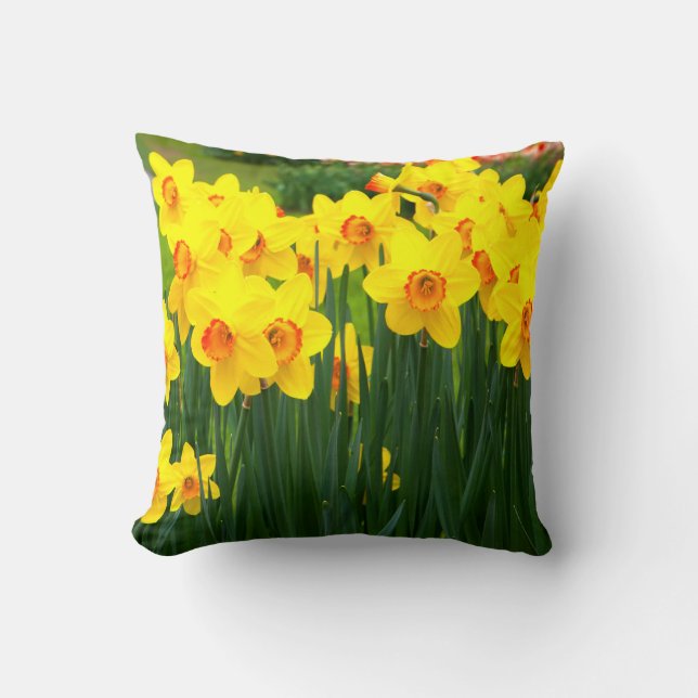 Vibrant Daffodil Cushion (Front)