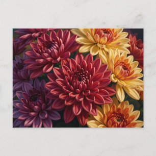 Vibrant Dahlia Floral Bouquet Postcard