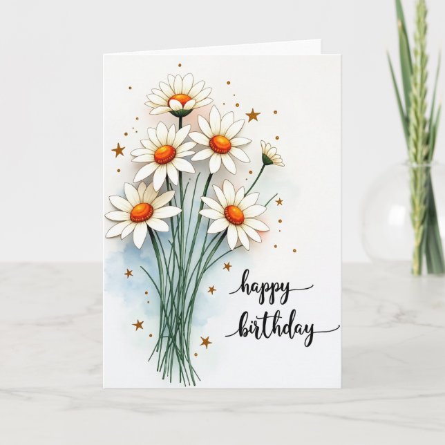 Vibrant Daisy Birthday Card (Front)