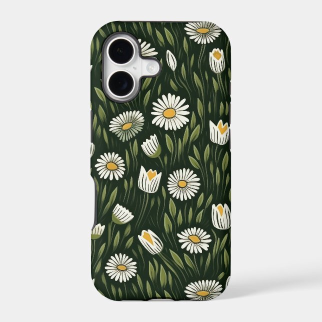 Vibrant Daisy Pattern with Lush Green Accents (Back)