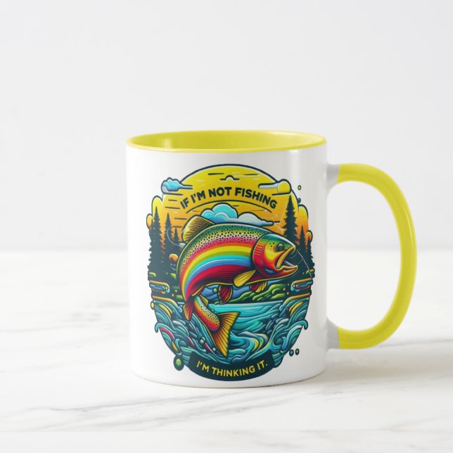 Vibrant Dawn on the Angler’s Dream Rainbow Trout  Mug (Right)