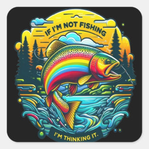 Vibrant Dawn on the Angler’s Dream Rainbow Trout  Square Sticker