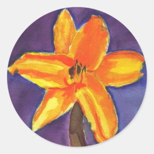 Vibrant Day Lily Classic Round Sticker