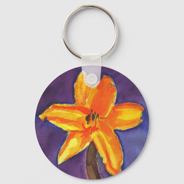 Vibrant Day Lily Key Ring (Front)