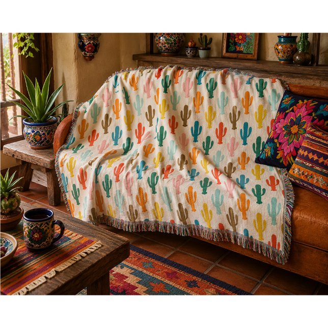 Vibrant Desert Botanical Throw Blanket  (Creator Uploaded)