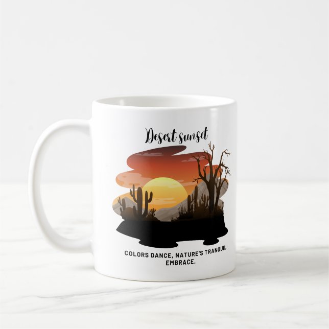Vibrant Desert Sunset Tee for Men Coffee Mug (Left)