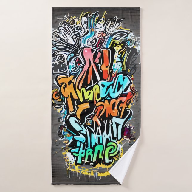 Vibrant Design with Street Art Bath Towel (Bath Towel)