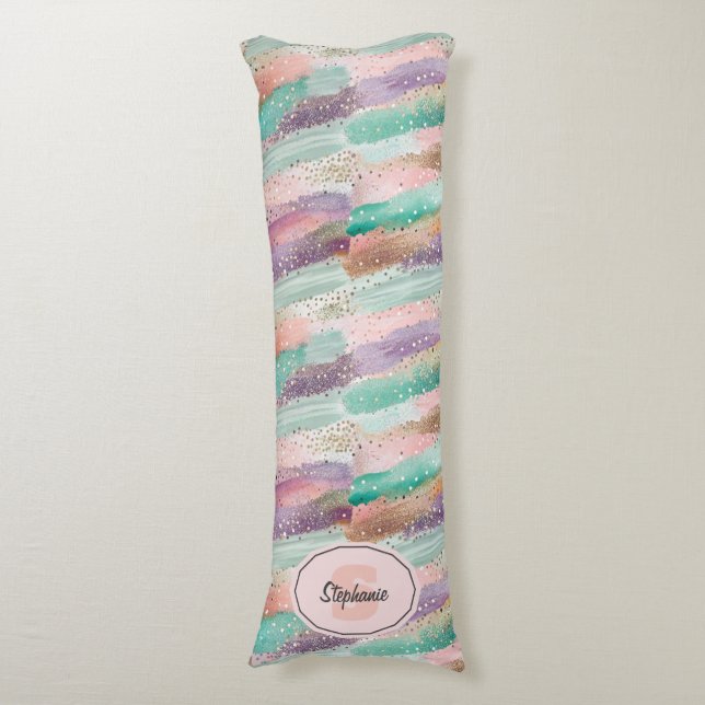 Vibrant Diagonal Brushstroke Pattern (2) Body Cushion (Front Vertical)