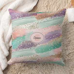 Vibrant Diagonal Brushstroke Pattern (2) Cushion