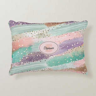 Vibrant Diagonal Brushstroke Pattern (2) Decorative Cushion